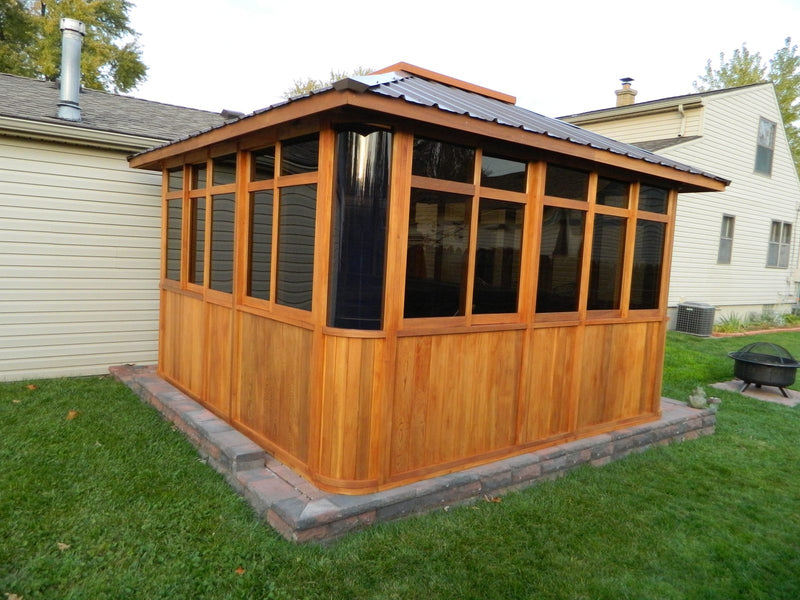 Cedar hot tub enclosure installation