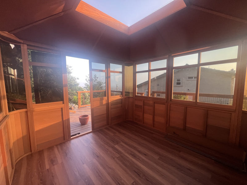 Cedar hot tub enclosure installation