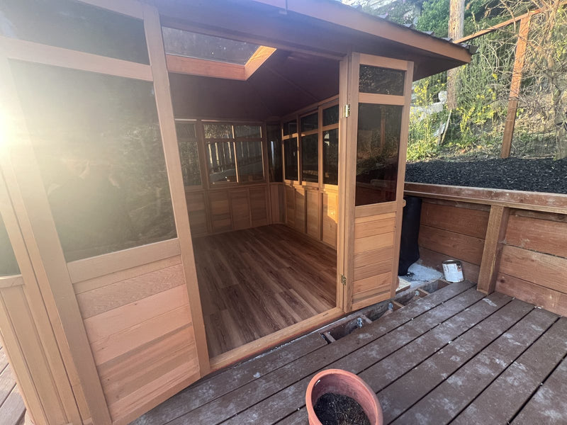 Cedar hot tub enclosure installation