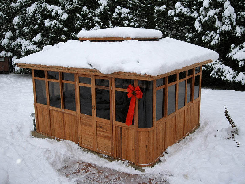 Cedar hot tub enclosure installation