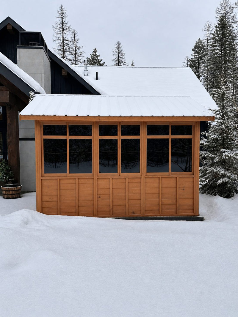 Cedar hot tub enclosure installation