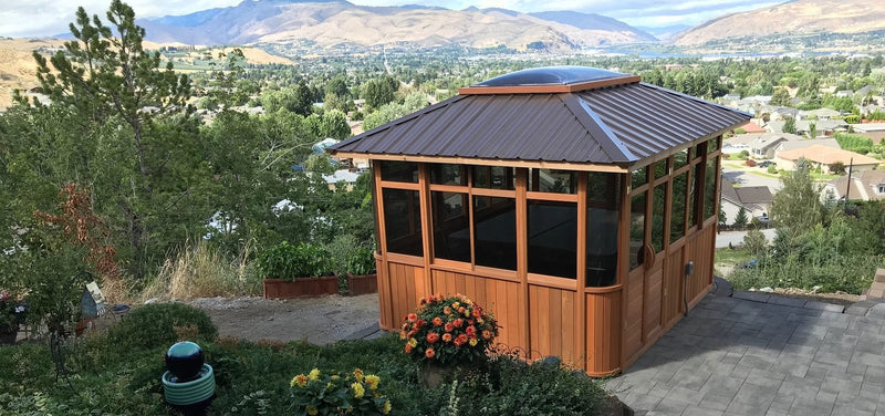 Cedar hot tub enclosure installation