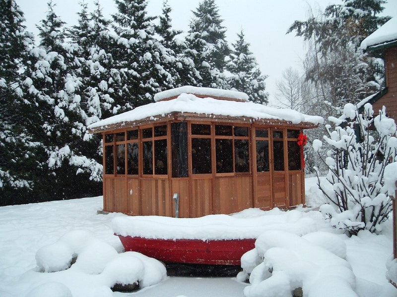 Cedar hot tub enclosure installation