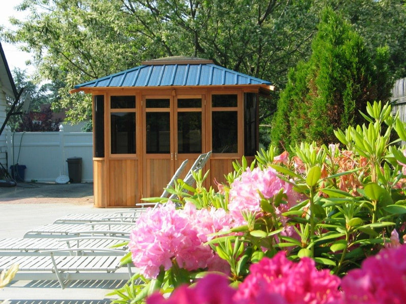 Cedar hot tub enclosure installation