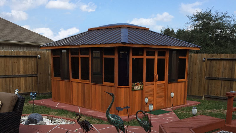 Cedar hot tub enclosure installation
