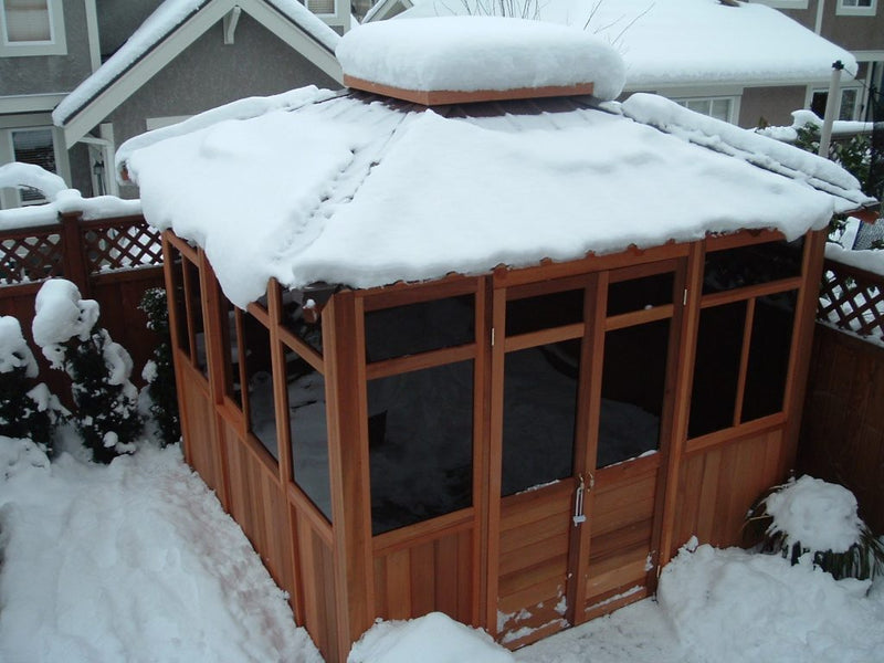 Cedar hot tub enclosure installation