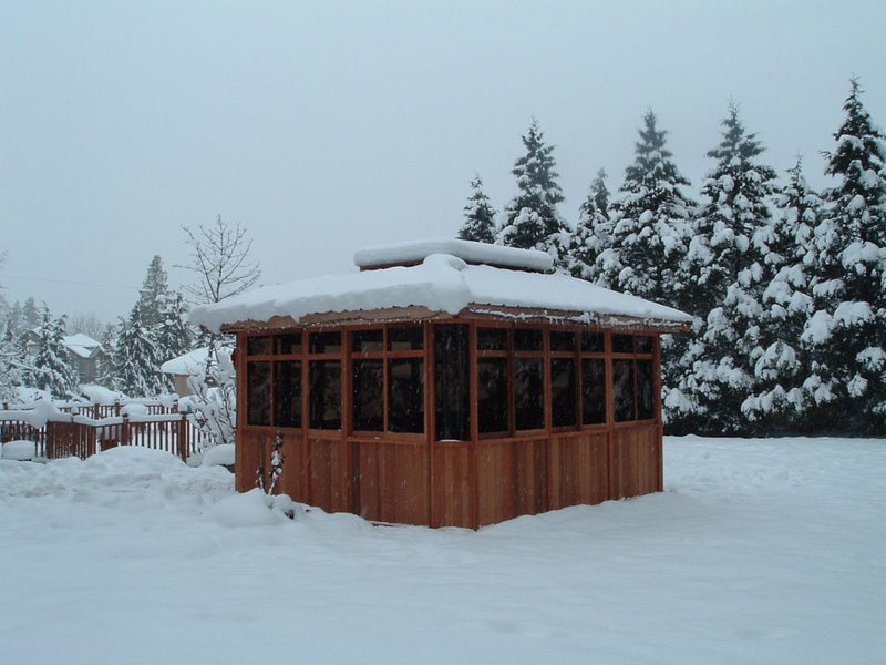 Cedar hot tub enclosure installation