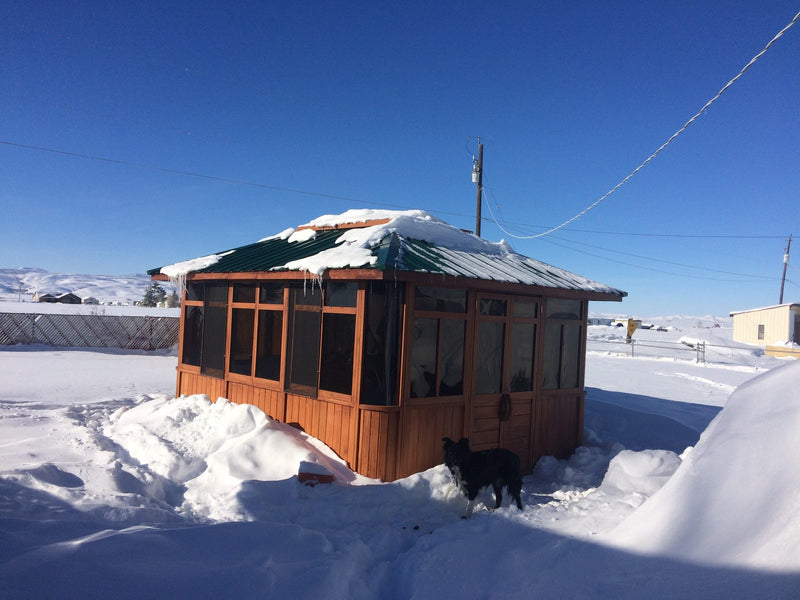 Cedar hot tub enclosure installation