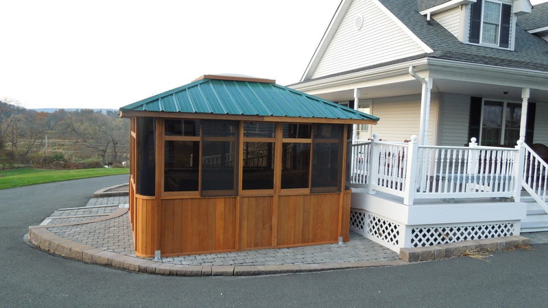 Cedar hot tub enclosure installation