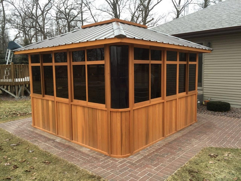 Cedar hot tub enclosure installation