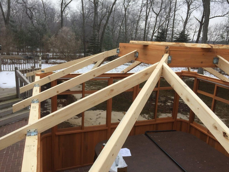 Cedar hot tub enclosure installation